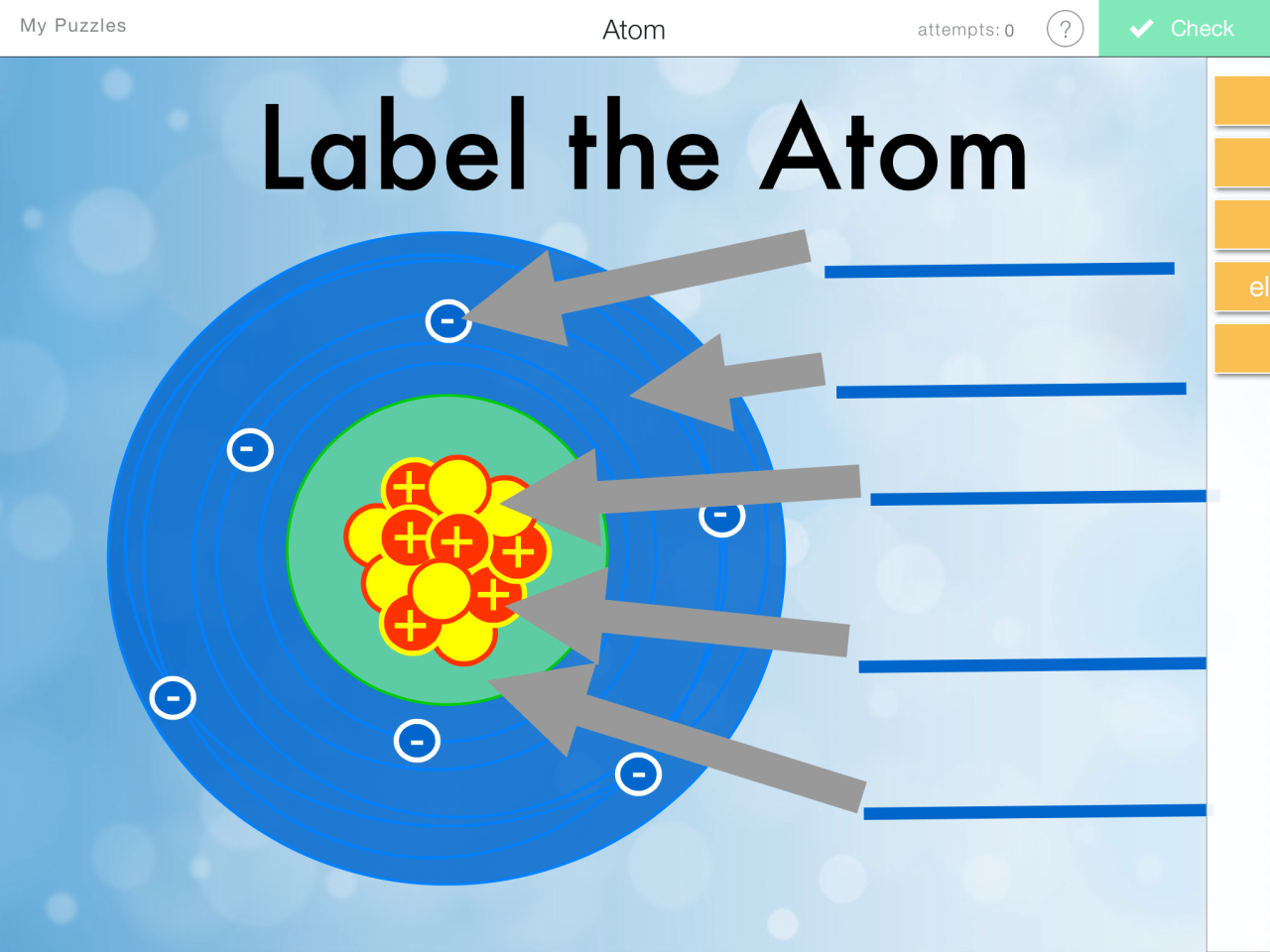 Parts of the atom worksheet answers