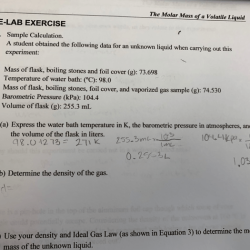 Molar mass of a volatile liquid lab report