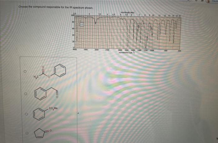 Responsible spectrum ir choose compounds following compound shown structure