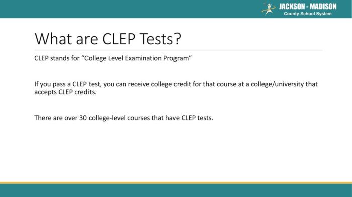 Which statement about credit for clep exams is accurate