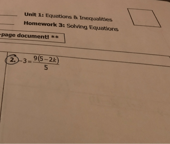 Unit 1 test equations and inequalities answer key